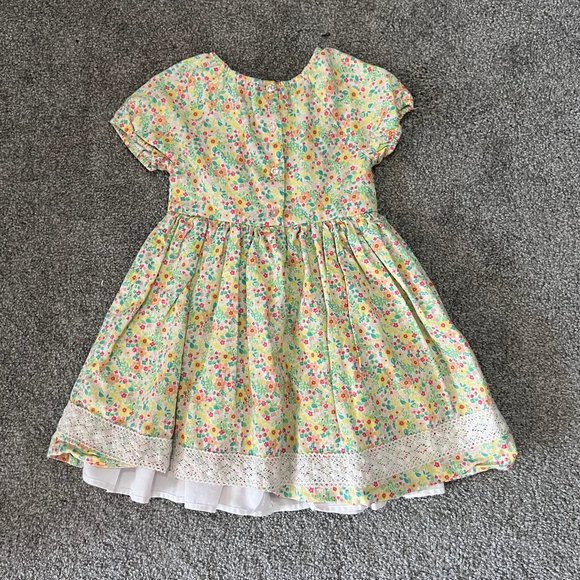 Sabby chic dress girls 5 white pink green floral flowy lace summer cottagecore - Picture 8 of 12